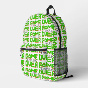 Game Over: Restore Old-School Fun, Level Up Today Printed Backpack