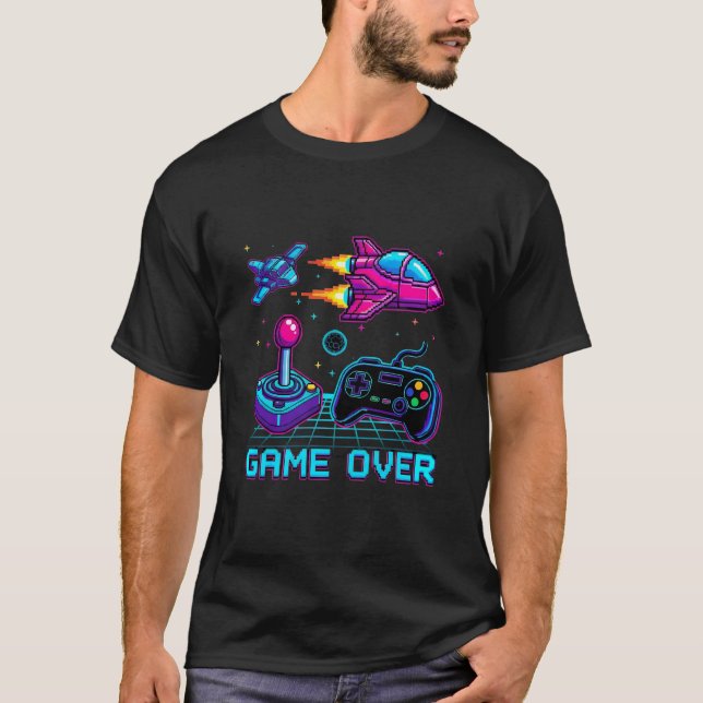 Game Over – Retro Pixel Art Arcade T-Shirt (Front)