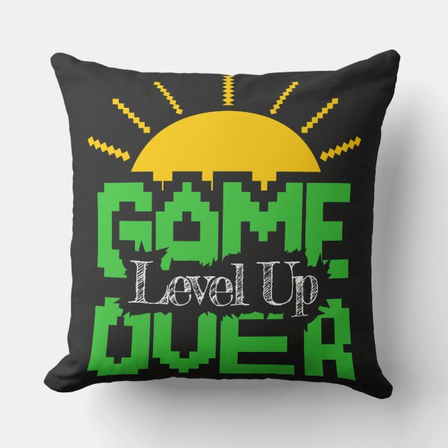 Game Over: Revive Old Games, Level Up Your Game Cushion (Front)