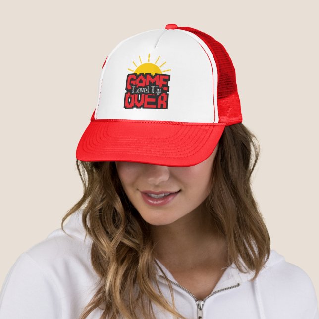 Game Over: Revive Old Games, Level Up Your Game Trucker Hat (In Situ)