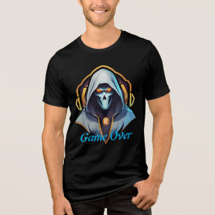 "Game Over Skull T-Shirt Design" Tri-Blend Shirt