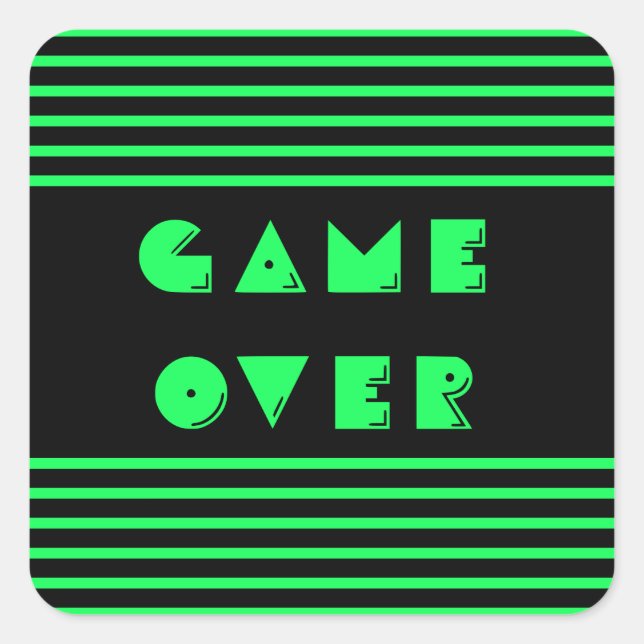 Game Over Square Sticker (Front)
