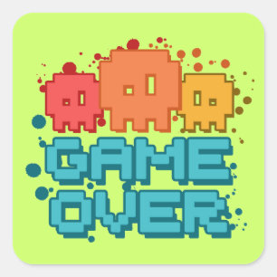Game Over Square Sticker