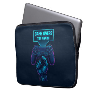 Game Over? Try Again! – Futuristic Gamer Laptop Sleeve