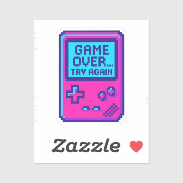 Game Over Try Again – Retro Pixel Gamer (Sheet)