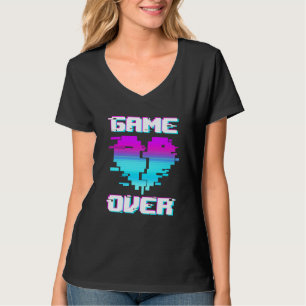 Game Over Vaporwave Broken Heart Video Game Gaming T-Shirt