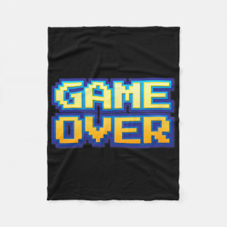 Game Over Vintage Retro Video Game Arcade 80s 90s Fleece Blanket
