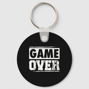 Game Over Vintage Retro Video Games Gaming Arcade Key Ring