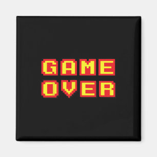 Game Over Vintage Retro Video Games Gaming Gift Ar Magnet