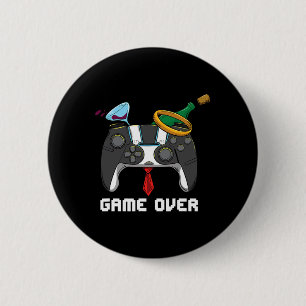 Game Over Wedding Bachelor Party Groom Valentines 6 Cm Round Badge