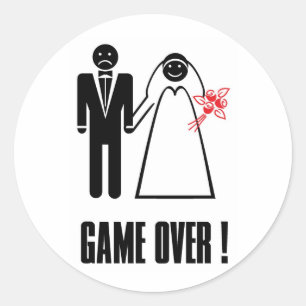 GAME OVER Wedding Sticker