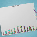 Game Players Rainbow Colour Chess Pieces Set Grey Notepad<br><div class="desc">Personalise and customise this super notepad with your name or any text. Featuring a set of rainbow glass with teal chess pieces,  complete with king queen knight bishop pawn rook for a unique modern design on a Grey background.</div>