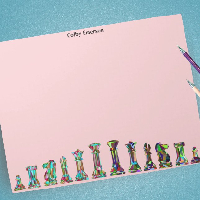 Game Players Rainbow Colour Chess Pieces Set Pink Notepad (Creator Uploaded)