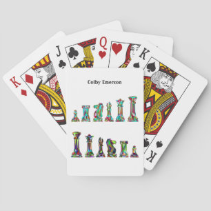 Game Players Rainbow Colour Chess Pieces Set Playing Cards
