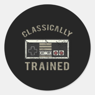 Game Retro Vintage Distressed 3 Classic Round Sticker