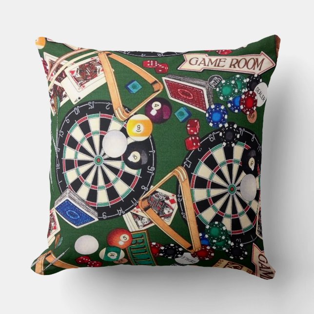 Game Room Billiards Cards Cushion (Front)
