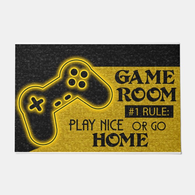 Game Room Rules, Best Gift For Gamer Doormat (Front)