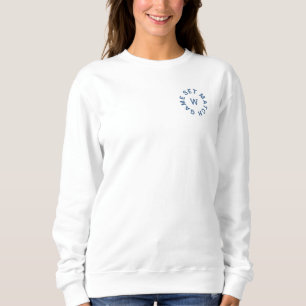 Game Set Match Blue Monogram Womens Tennis Whites Sweatshirt