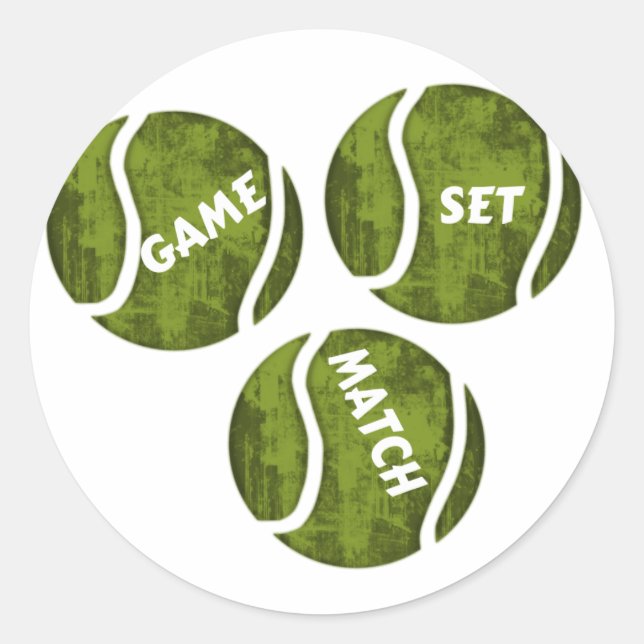 GAME SET MATCH CLASSIC ROUND STICKER (Front)