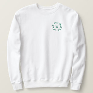 Game Set Match Green Monogram Mens Tennis Whites Sweatshirt