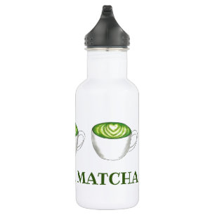 Game Set Match Matcha Green Tea Latte Foodie 532 Ml Water Bottle