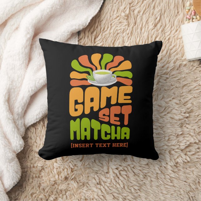 GAME SET MATCHA Fun Latte Drinker Custom Name Cushion (Blanket)