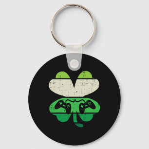 Game Shamrock Retro St Patricks Day Boys Men Girl  Key Ring