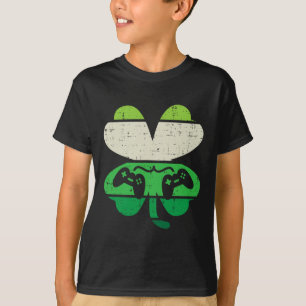 Game Shamrock Retro St Patricks Day Boys Men Girl  T-Shirt