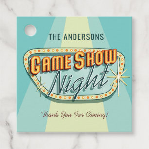 Game Show Night Party Favour Tags