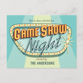 Game Show Night Party Invitation Postcard