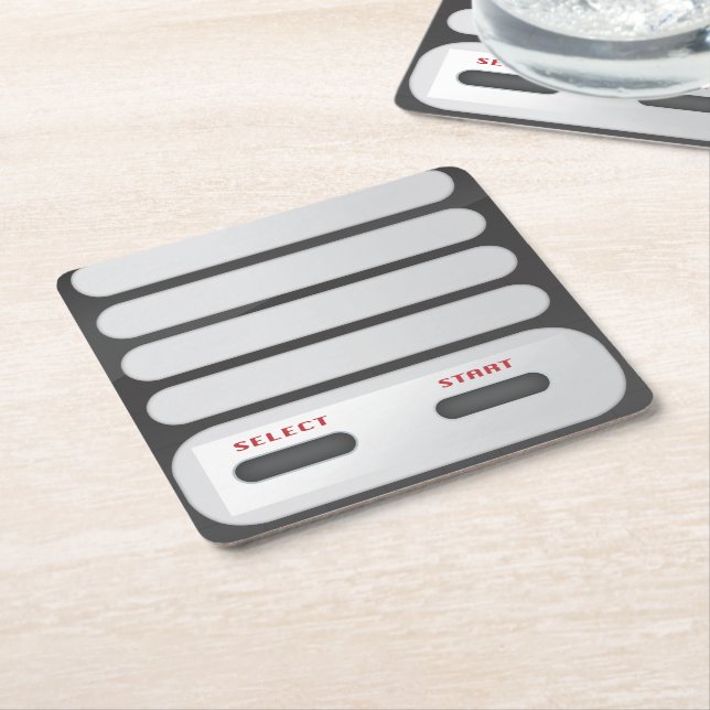 Game System Controler Square Paper Coaster (Angled)