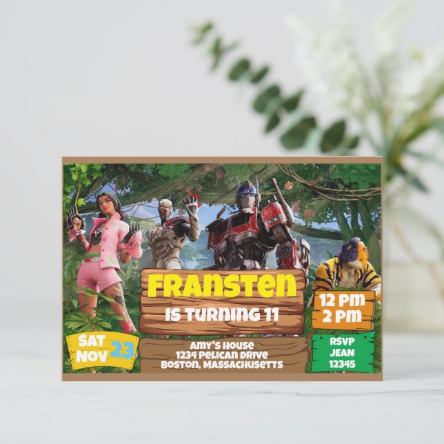 Game theme invitation (Standing Front)