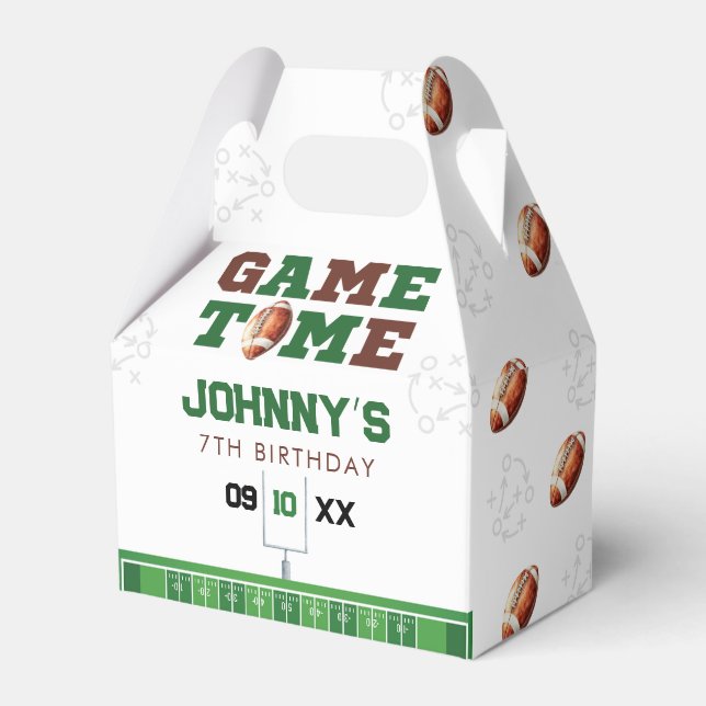 Game Time American Football Birthday Favour Box (Front Side)