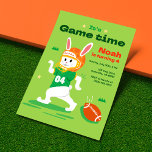 Game Time American Football Kids Birthday Invitation<br><div class="desc">Game Time Fun Awaits! Customise the text for your child's birthday or other football themed event. Playful design featuring a rabbit in football gear. Perfect for your little sports lover. lenty of space for all the important details such as the date,  time,  and location of the party.</div>