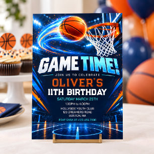 Game Time Basketball Birthday Invitation