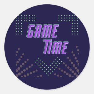 game time  classic round sticker