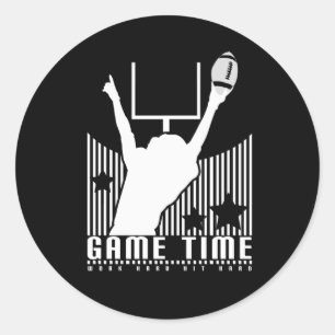 Game Time - Football   Classic Round Sticker
