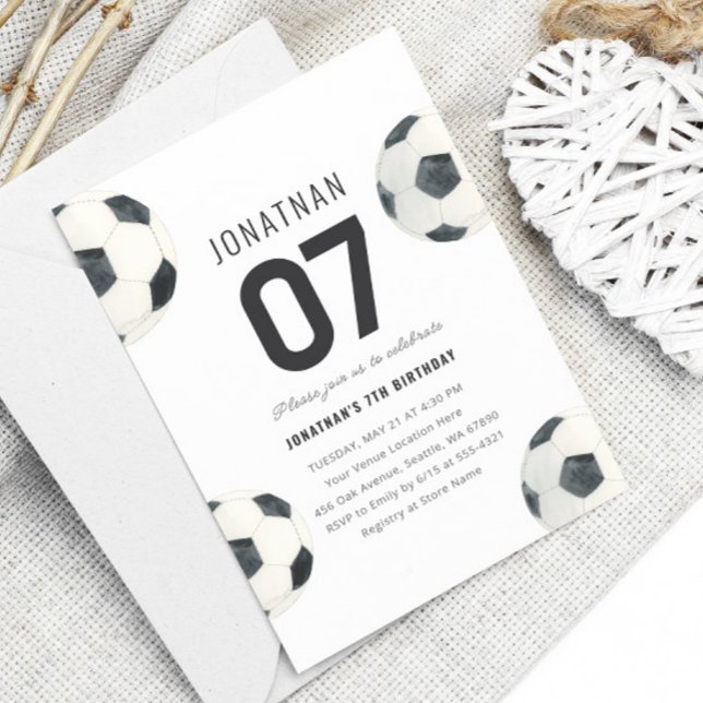 Game Time Soccer Football Boy 7th Birthday Invitation (Creator Uploaded)