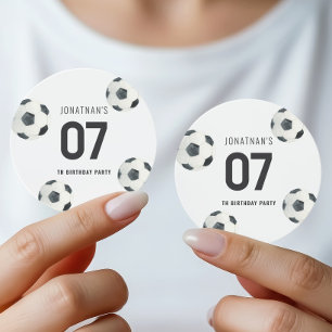 Game Time Soccer Football Boy Birthday Classic Round Sticker
