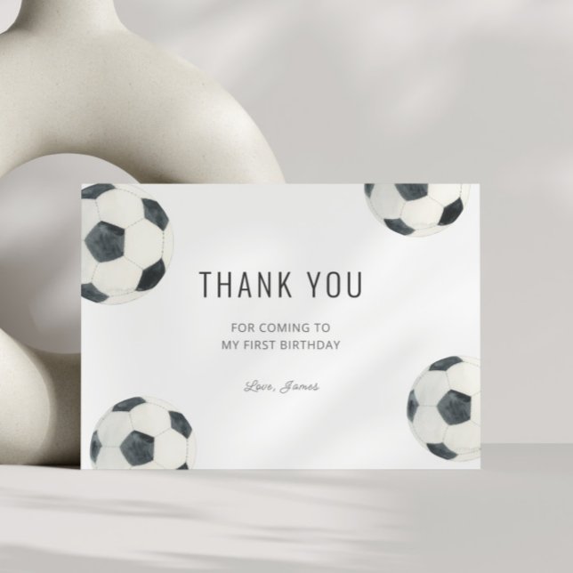 Game Time Soccer Football Boy Birthday Thank You Card (Creator Uploaded)