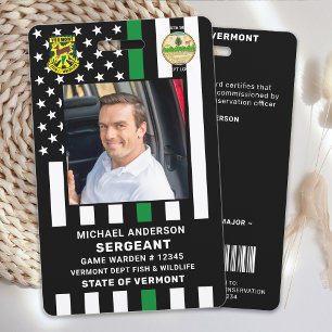 Game Warden Conservation Officer Logo Photo ID Badge