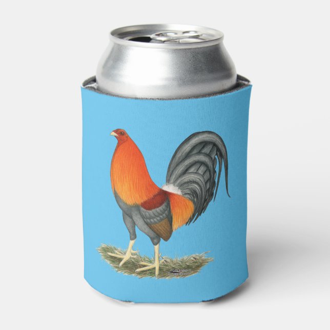 Gamecock Blue Red Rooster Can Cooler (Can Front)