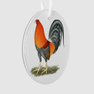 Gamecock Blue Red Rooster Ornament