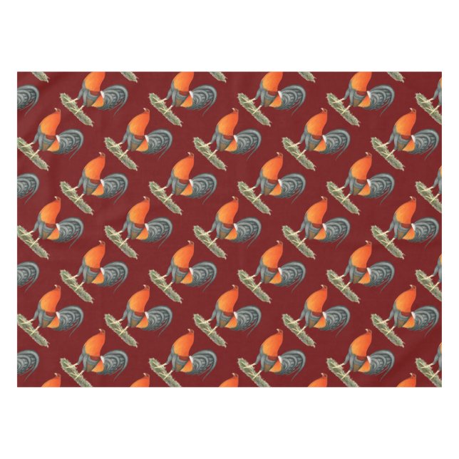Gamecock Blue Red Rooster Tablecloth (Front (Horizontal))
