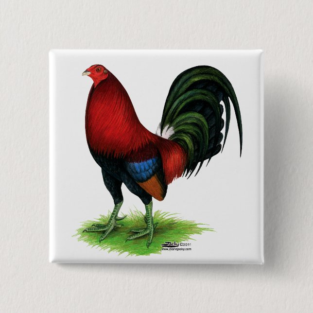 Gamecock:  Dark Red 15 Cm Square Badge (Front)
