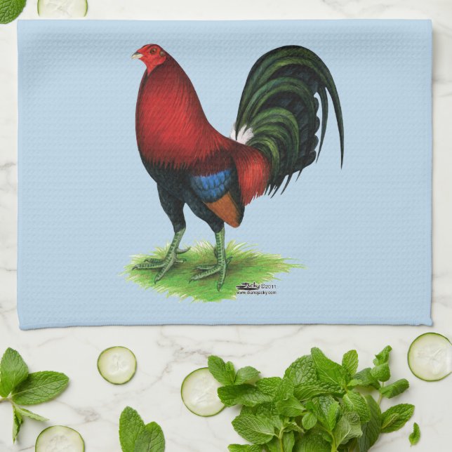 Gamecock:  Dark Red Tea Towel (Folded)