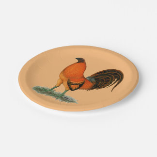 Gamecock Ginger Red Rooster Paper Plate