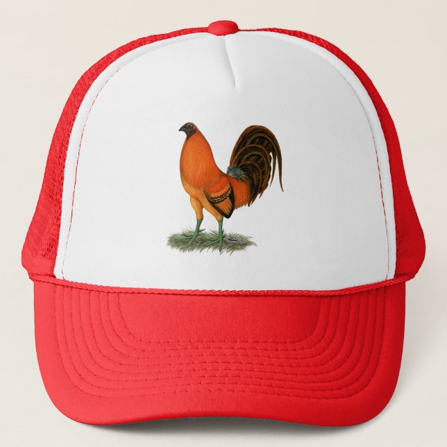 Gamecock Ginger Red Rooster Trucker Hat (Front)