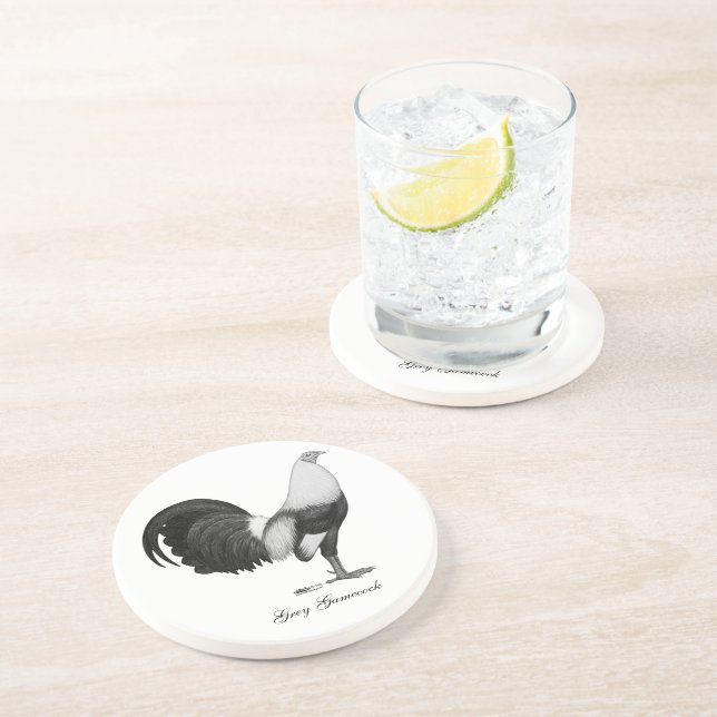 Gamecock Gray Duckwing Coaster (Side)
