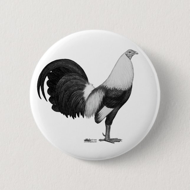 Gamecock Grey Duckwing 6 Cm Round Badge (Front)